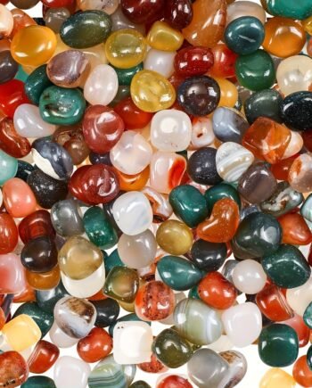 100-Carat Polished Colored Agate Chips – Decorative Aquarium Gravel & Crystal Stones (10–15mm)
