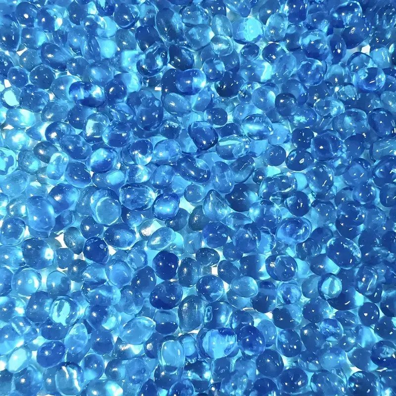 Irregular Blue Glass Pebbles – Decorative Aquarium Gravel (60g / 120g)
