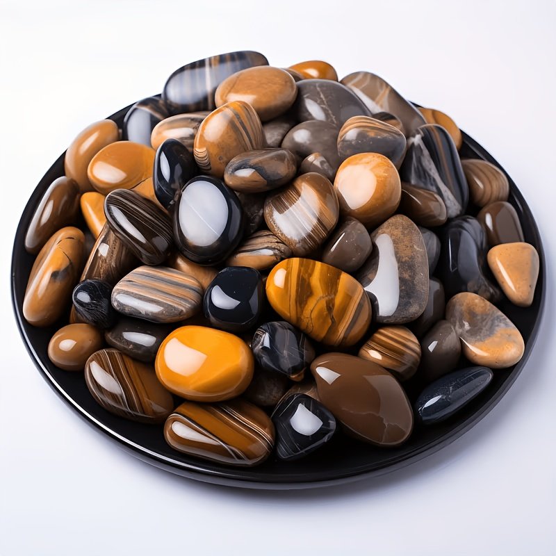 50g Tiger's Eye Polished Gemstone Set – Natural Decorative Stones for Aquariums & Crafts