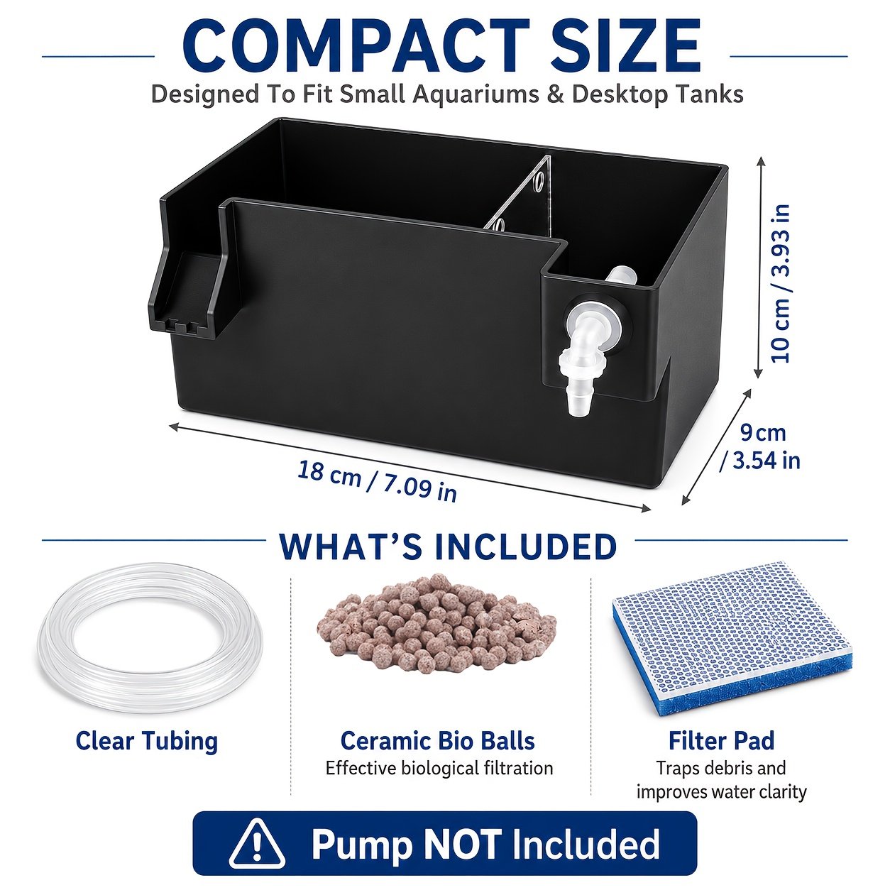 3-in-1 Wall-Mounted Fish Tank Filter Box – Water Purification, Circulation & Oxygenation