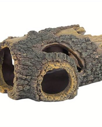 Realistic Hollow Tree Trunk Aquarium Ornament – Resin Fish Cave Shelter