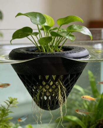 Suspended Aquarium Plant Pot – Small Hanging Planter for Fish Tanks