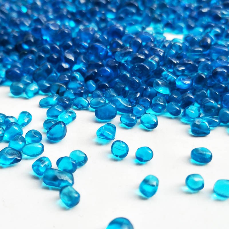 Irregular Blue Glass Pebbles – Decorative Aquarium Gravel (60g / 120g)