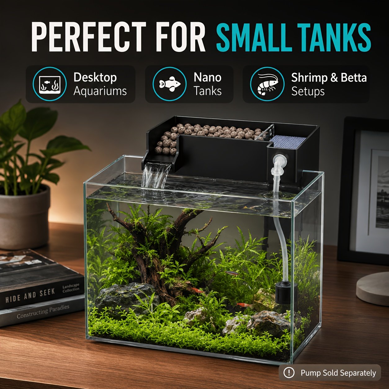 3-in-1 Wall-Mounted Fish Tank Filter Box – Water Purification, Circulation & Oxygenation