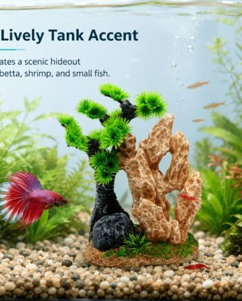 Aquarium Mountain View Stone Resin Decoration – Natural Landscape Fish Tank Ornament