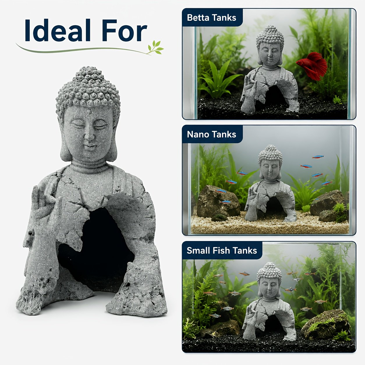 Sandstone Aquarium Decoration – Broken Cave Rock Ornament for Fish Tanks