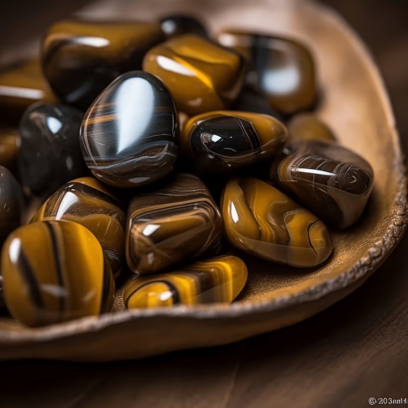 50g Tiger's Eye Polished Gemstone Set – Natural Decorative Stones for Aquariums & Crafts