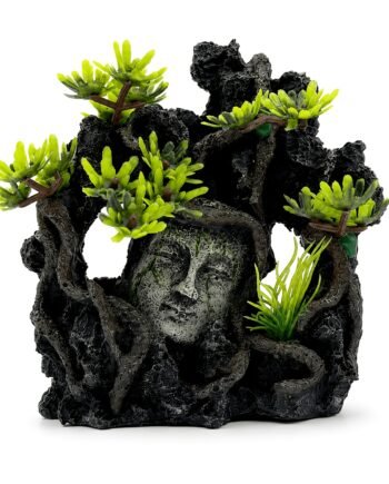Aquarium Buddha Zen Face Statue – Resin Fish Tank Meditation Ornament