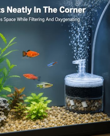 Aquarium Filter with Built-in Pneumatic Filtration System & Filter Media
