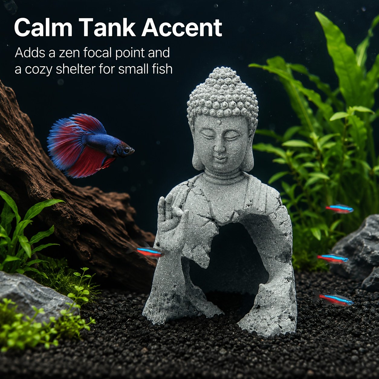 Sandstone Aquarium Decoration – Broken Cave Rock Ornament for Fish Tanks